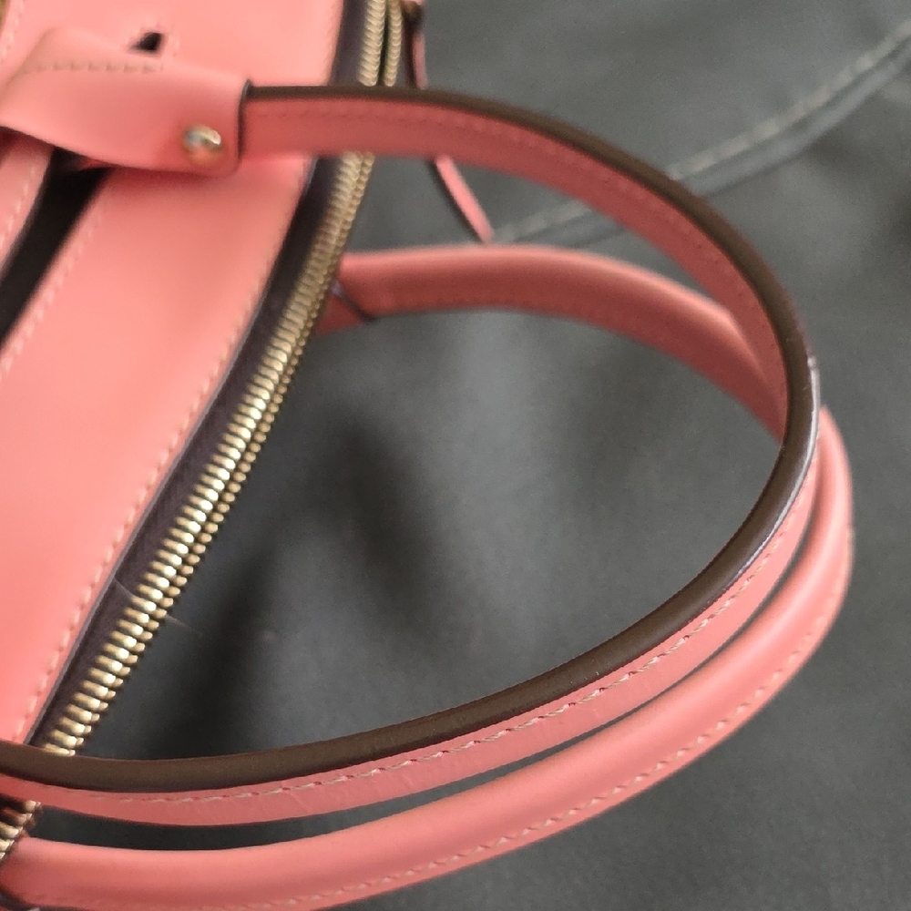 Dooney & Bourke Pink and Tan Woven Satchel Set - Picture 13 of 16
